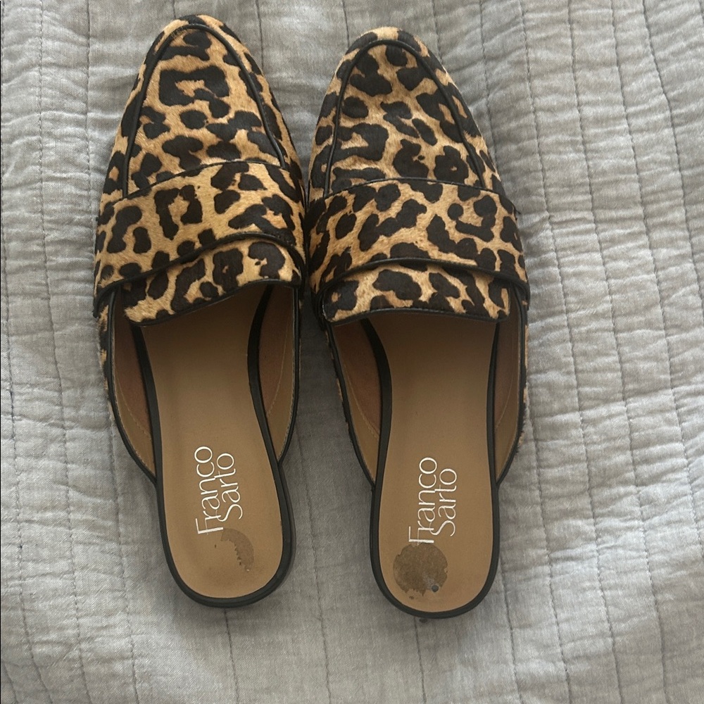 Franco Sarto Animal Print leather Women's Loafers size 9